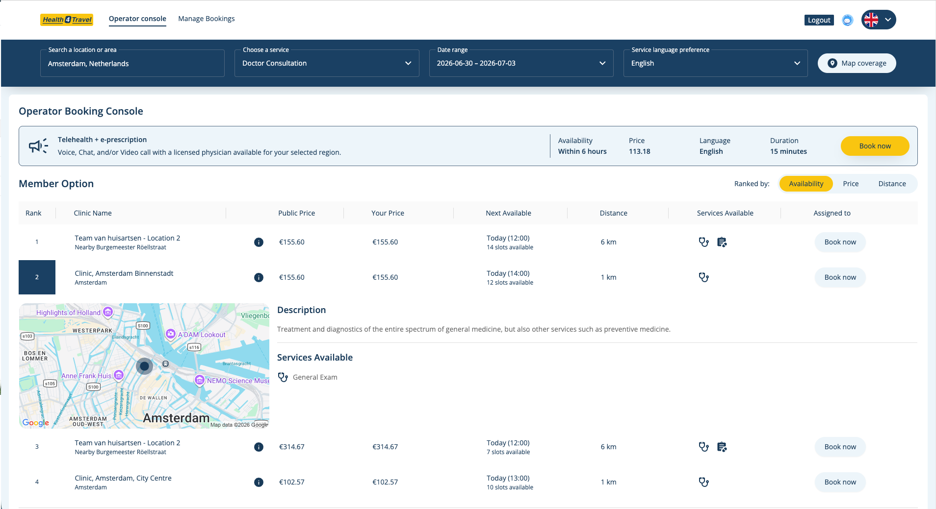 Search and compare providers
